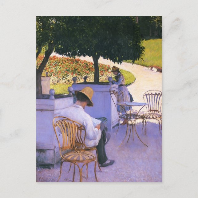 Gustave Caillebotte-Artist's Brother in His Garden Postcard (Front)