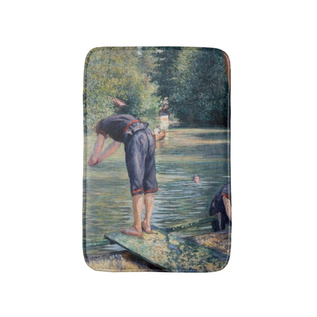 Gustave Caillebotte - Bathers, Bank of the Yerres Bath Mat (Front Vertical)