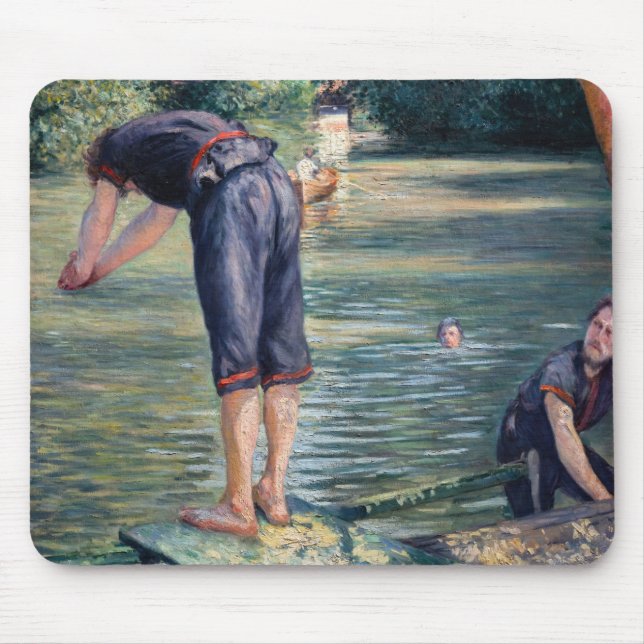 Gustave Caillebotte - Bathers, Bank of the Yerres Mouse Pad (Front)
