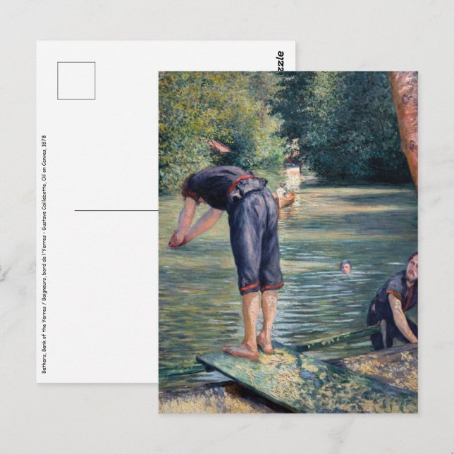 Gustave Caillebotte - Bathers, Bank of the Yerres Postcard (Front/Back)
