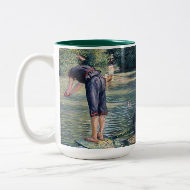 Gustave Caillebotte - Bathers, Bank of the Yerres Two-Tone Coffee Mug (Left)