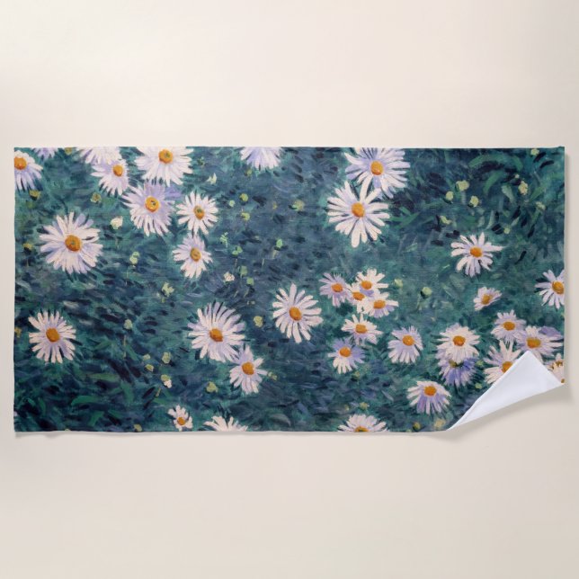 Gustave Caillebotte - Bed of Daisies, Detail Beach Towel (Front)