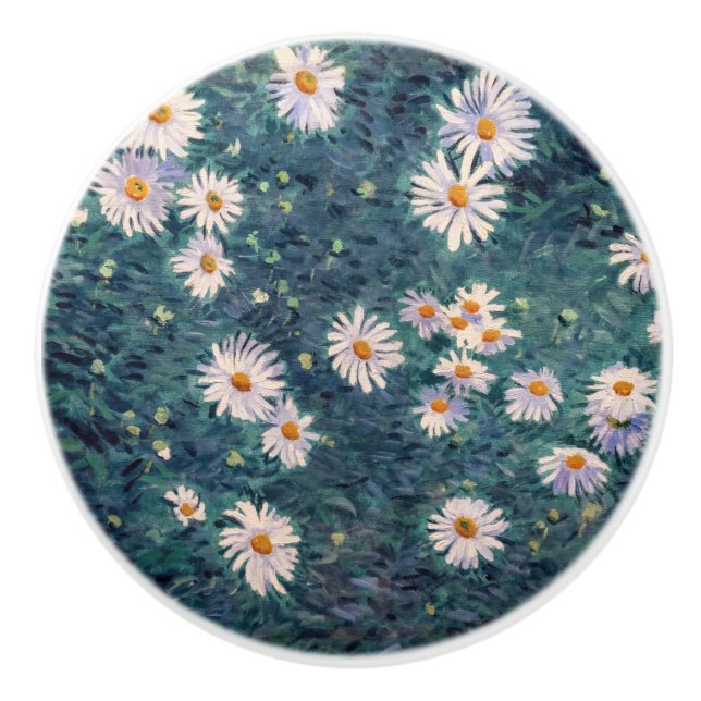Gustave Caillebotte - Bed of Daisies, Detail Ceramic Knob (Front)