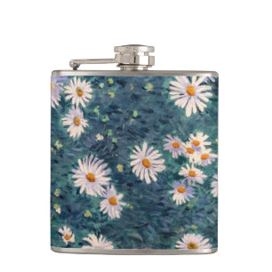 Gustave Caillebotte - Bed of Daisies, Detail Hip Flask