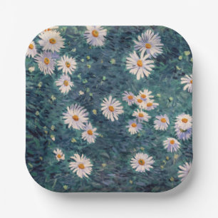 Gustave Caillebotte - Bed of Daisies, Detail Paper Plate