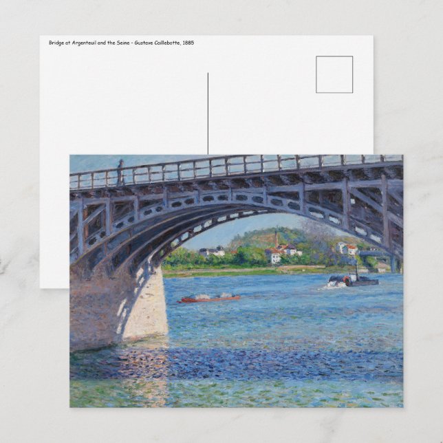Gustave Caillebotte - Bridge at Argenteuil & Seine Postcard (Front/Back)