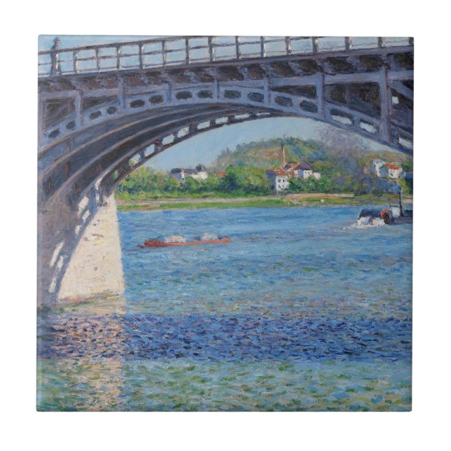 Gustave Caillebotte - Bridge at Argenteuil & Seine Tile (Front)
