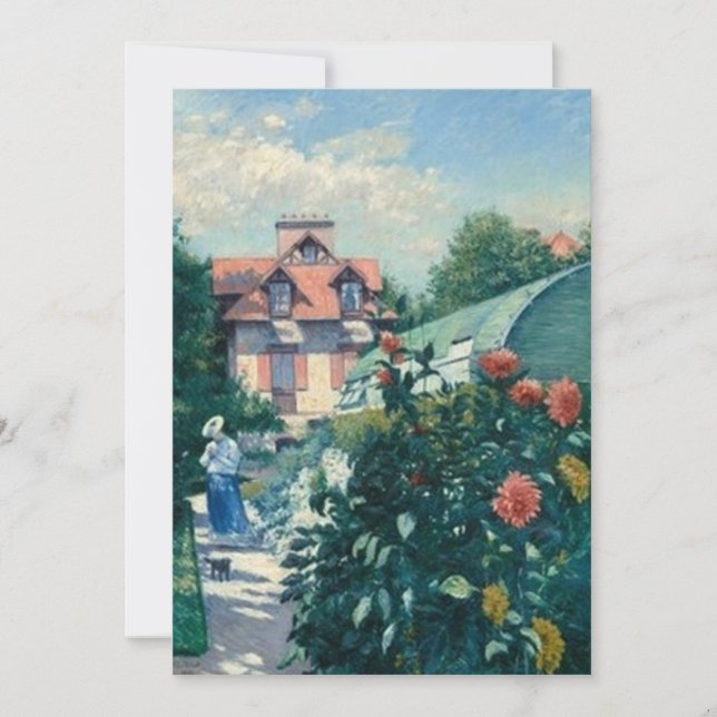 Gustave Caillebotte - Dahlias, Garden at Petit Gen Invitation (Front)
