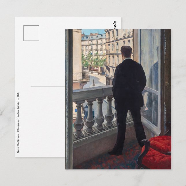 Gustave Caillebotte - Man at the Window Postcard (Front/Back)