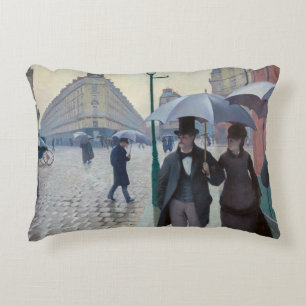 Gustave Caillebotte - Paris Street; Rainy Day Accent Pillow