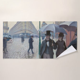 Gustave Caillebotte - Paris Street; Rainy Day Bath Towel Set