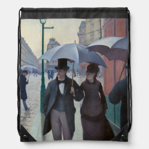 Gustave Caillebotte - Paris Street; Rainy Day Drawstring Bag
