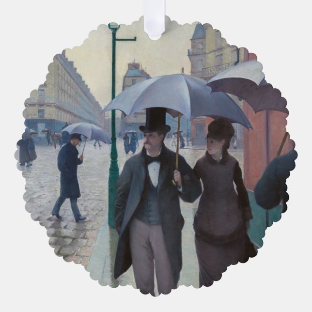 Gustave Caillebotte - Paris Street; Rainy Day Ornament Card (Front)