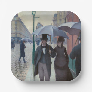 Gustave Caillebotte - Paris Street; Rainy Day Paper Plate