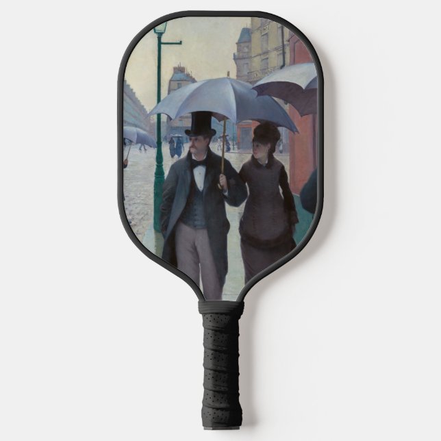 Gustave Caillebotte - Paris Street; Rainy Day Pickleball Paddle (Front)