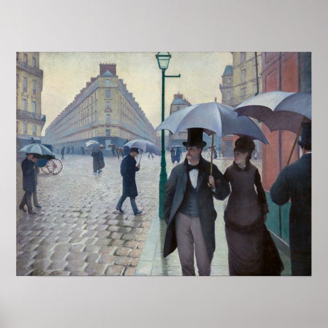 Gustave Caillebotte - Paris Street; Rainy Day Poster (Front)