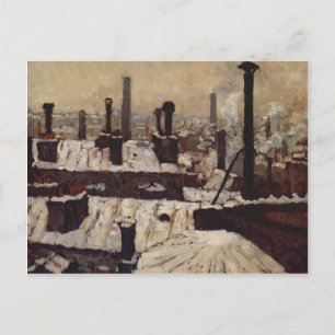 Gustave Caillebotte- Roof under the Snow, Paris Postcard