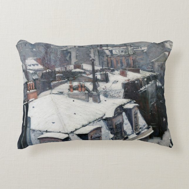 Gustave Caillebotte - Rooftops in the Snow Accent Pillow (Front)