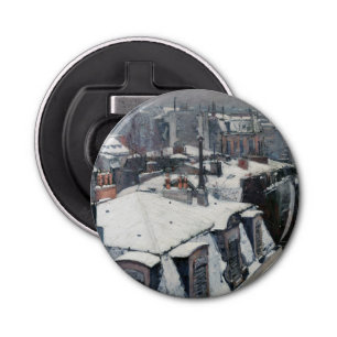 Gustave Caillebotte - Rooftops in the Snow Bottle Opener