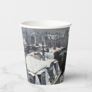 Gustave Caillebotte - Rooftops in the Snow Paper Cups