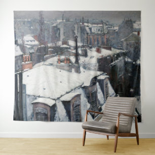 Gustave Caillebotte - Rooftops in the Snow Tapestry