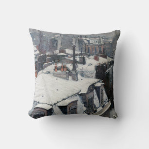 Gustave Caillebotte - Rooftops in the Snow Throw Pillow