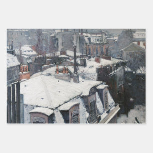 Gustave Caillebotte - Rooftops in the Snow Wrapping Paper Sheet