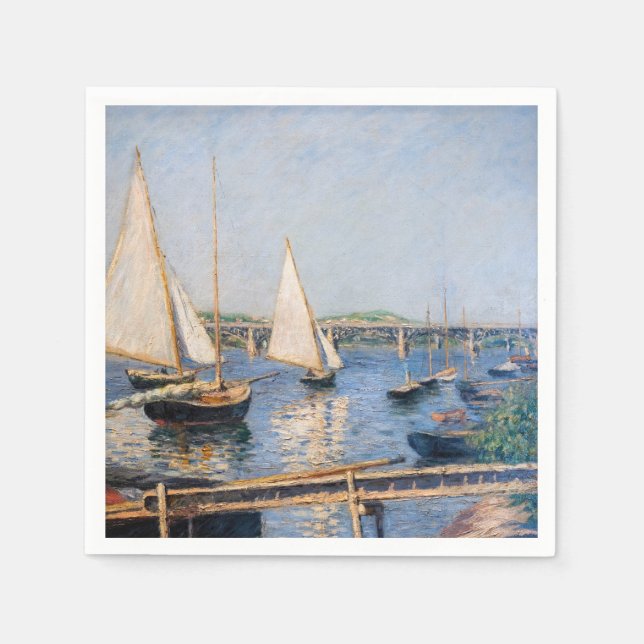 Gustave Caillebotte - Sailing Boats at Argenteuil Napkin (Front)