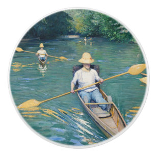 Gustave Caillebotte - Skiffs on the Yerres Ceramic Knob