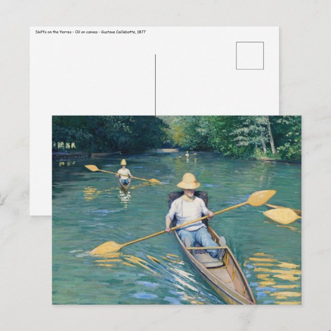 Gustave Caillebotte - Skiffs on the Yerres Postcard (Front/Back)