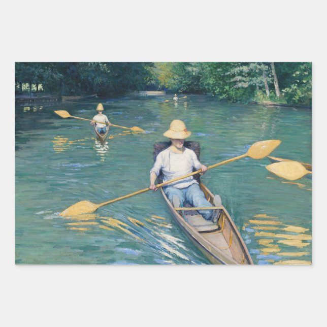 Gustave Caillebotte - Skiffs on the Yerres Wrapping Paper Sheet (Front)