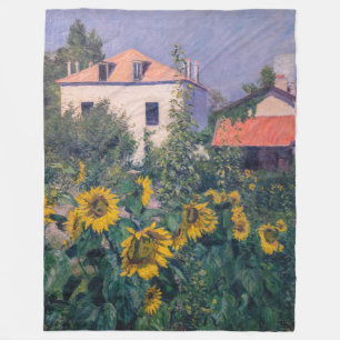 Gustave Caillebotte - Sunflowers, Garden Fleece Blanket