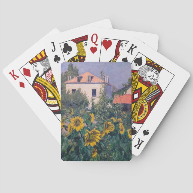 Gustave Caillebotte - Sunflowers, Garden Playing Cards (Back)