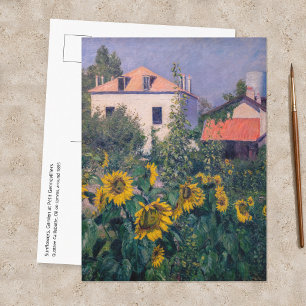 Gustave Caillebotte - Sunflowers, Garden Postcard