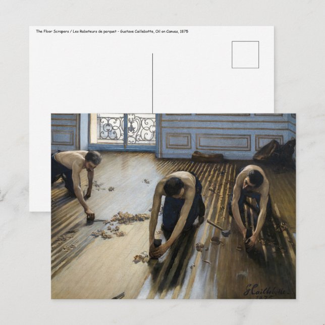 Gustave Caillebotte - The Floor Scrapers Postcard (Front/Back)