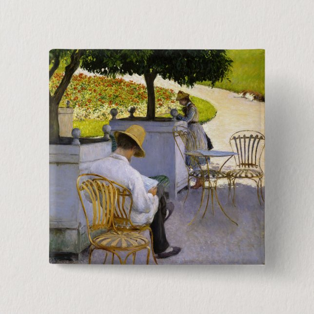 Gustave Caillebotte - The Orange Trees 2 Inch Square Button (Front)