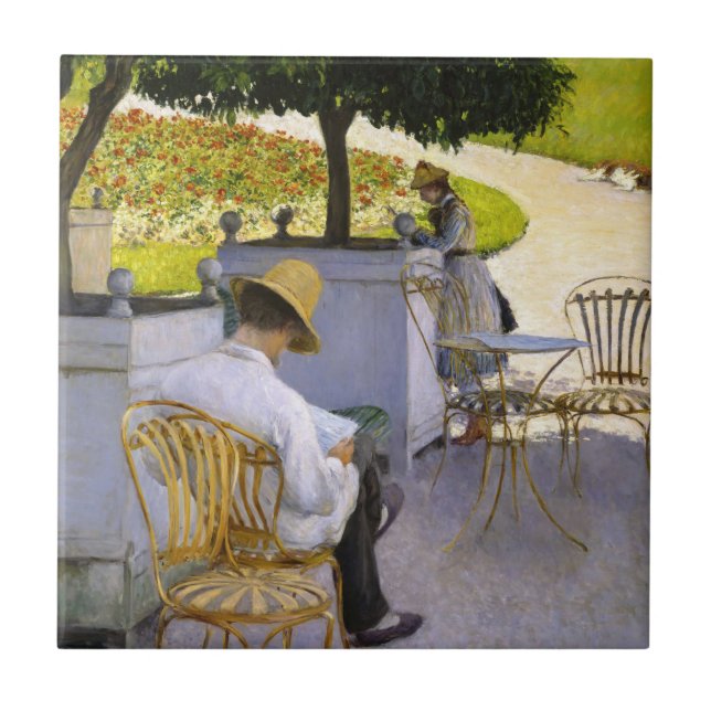 Gustave Caillebotte - The Orange Trees Tile (Front)