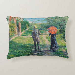 Gustave Caillebotte - The Path Uphill Accent Pillow