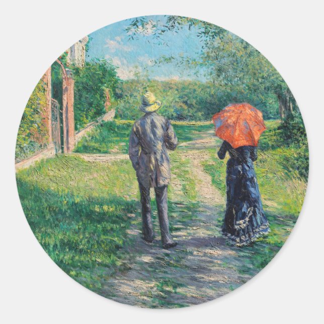 Gustave Caillebotte - The Path Uphill Classic Round Sticker (Front)