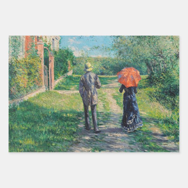Gustave Caillebotte - The Path Uphill Wrapping Paper Sheet (Front)