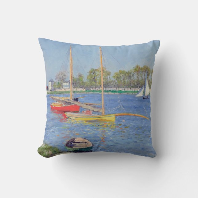 Gustave Caillebotte - The Seine at Argenteuil Throw Pillow (Front)