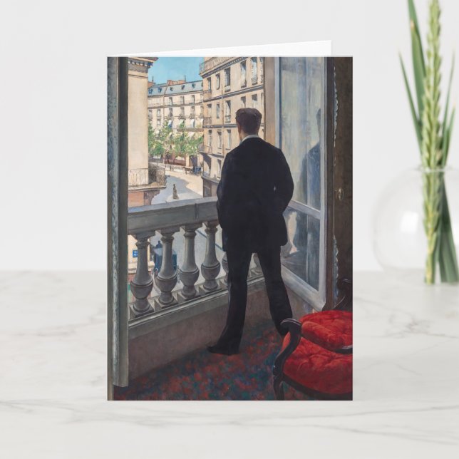 Gustave Caillebotte - Young Man at His Window  Card (Front)