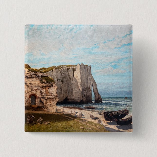 Gustave Courbet - Cliffs at Etretat after Storm 2 Inch Square Button (Front)