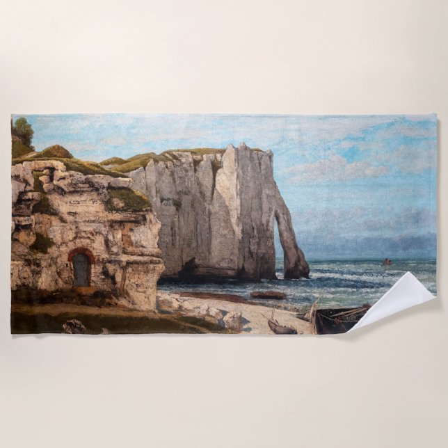 Gustave Courbet - Cliffs at Etretat after Storm Beach Towel (Front)