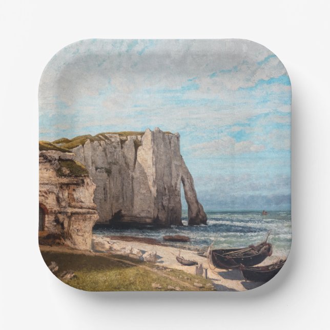 Gustave Courbet - Cliffs at Etretat after Storm Paper Plate (Front)
