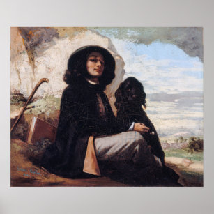 Gustave Courbet - Self-Portrait with a Black Dog Poster