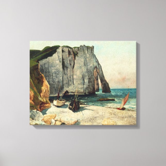 Gustave Courbet | The Cliffs of Etretat, the Port  Canvas Print (Front)