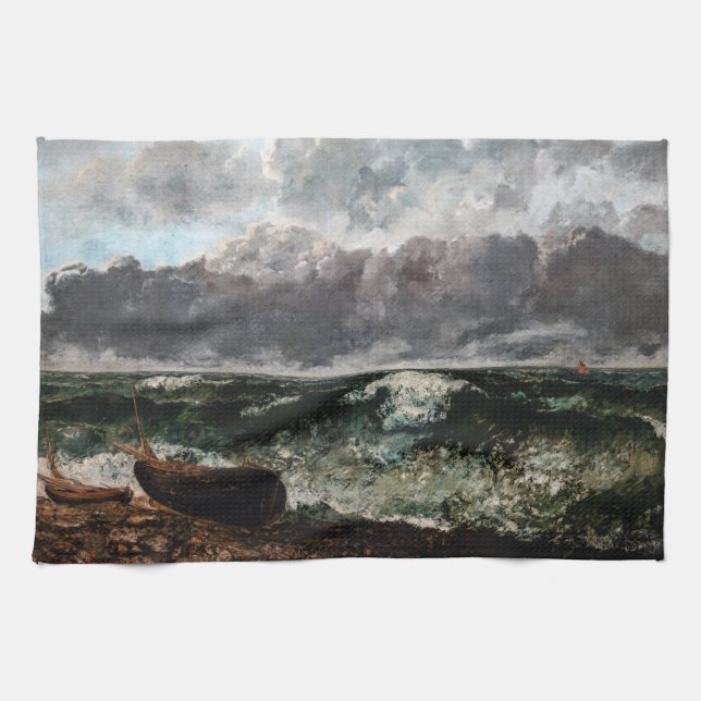 Gustave Courbet - The Stormy Sea / The Wave Kitchen Towel (Horizontal)