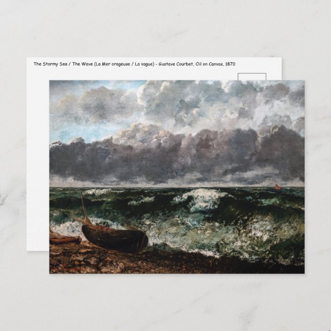 Gustave Courbet - The Stormy Sea / The Wave Postcard (Front/Back)