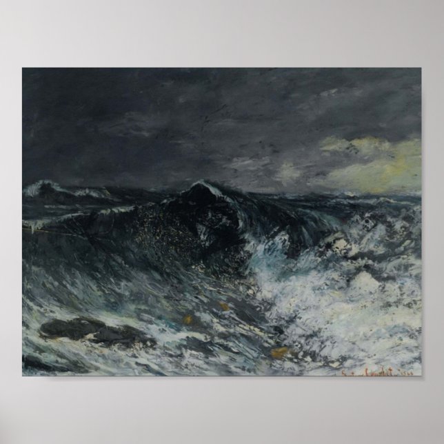 Gustave Courbet- The Wave Poster (Front)